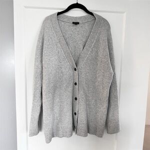 Talbots Light Gray Knit Cardigan Sweater (Large)